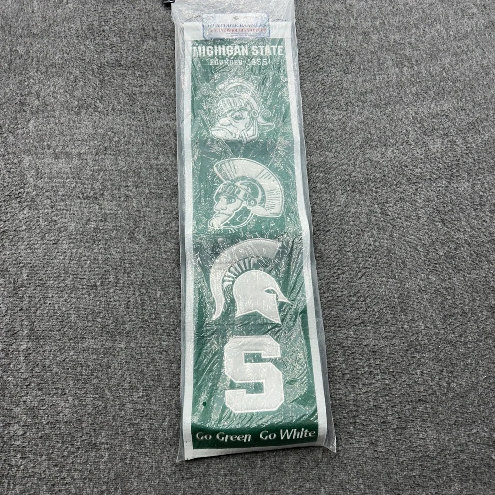Michigan State Spartans Heritage Banners Wool Sign Decor